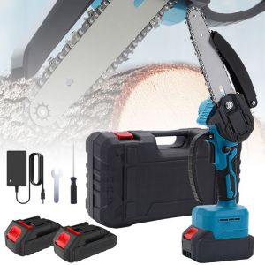 Tronconneuse a batterie 21V 6 pouces &ndash; Mini tron&ccedil;onneuse &eacute;lectrique puissante 600W compatible batterie Makita vitesse 10 m/s