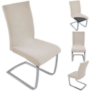 Housses de chaise lot de 6 housse de chaise extensible housse de chaise élastique couleur beige.