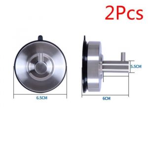 Crochet &agrave; ventouse - 2 pcs - Acier inox - Support 5kg - Design contemporain