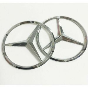 Logo arrière Mercedes-Benz logo de coffre arrière de voiture 9 cm logo arrière de voiture à trois volets 90 mm (argent)