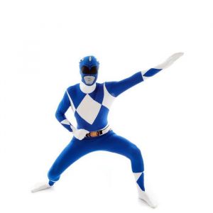 Morphsuits Costume Power Ranger Bleu Déguisement Adulte Super-héros Power Rangers XL