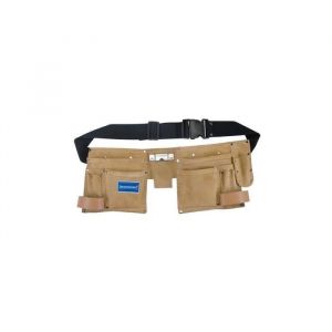 Ceinture porte outils - SILVERLINE - 11 poches - Daim - Sangle réglable - 300x200 mm