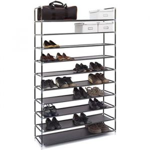 Étagère à chaussures XXL pour 50 paires meuble range-souliers 10 étages compartiments HlP: rangement couloir cave 1755 x 100 x 29
