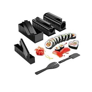 Moule &agrave; SushiKit SushiCuisine Machine Sushi Maker Ustensiles avec  Tapis Rouleaux pour Faire des Makis/Sushis Bien Ronds10pcs