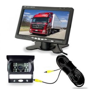 Caméra de Recul 7 pouces Moniteur LCD18 LED IR Nocturne Vision Caméra Arrière Kit 20m Câble 12V-24V Bus Remorque Camion RV