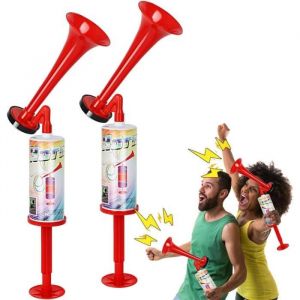 Corne de Brume Trompette Supporter Klaxon Sportif 2pcs Son Fort Corne de Sports portative avec Pompe à Air