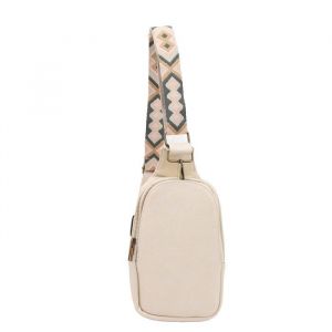Sac de poitrine - Vintage - Cuir PU - Bandoulière - Femme - Beige
