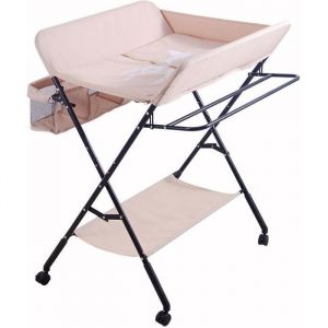 Table à langer bébé pliable avec roues réglable en hauteur 80x66x98cm Rose - FEINIS