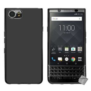 Coque silicone gel fine pour Blackberry Keyone + film ecran - NOIR