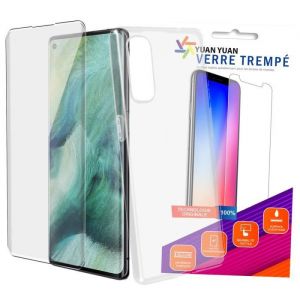 Coque Huawei P30 LITE - Silicone Souple Transparent + Verre Trempé Integral Bord Noir Protection Ecran - Yuan Yuan -