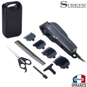 Tondeuse &eacute;lectrique fil filaire prise secteur pour cheveux barbe avec 4 sabots + coffret