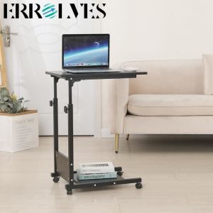 ERROLVES®MEUBLE DE BUREAU Table pour OrdinateurTable de Lit pour Ordinateur Portable-Hauteur Réglable-4 roulettes