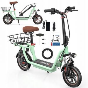 Trottinette &Eacute;lectrique iScooter i12 Avec Si&egrave;ge Panier Arri&egrave;re - Moteur 500W - 36V 75Ah - Pneu 12 Pouces - Vitesse Maximale 25km/h