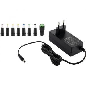 Poppstar - Adaptateur secteur universel AC DC chargeur pour pc portable de 12V 3A avec 8 embouts