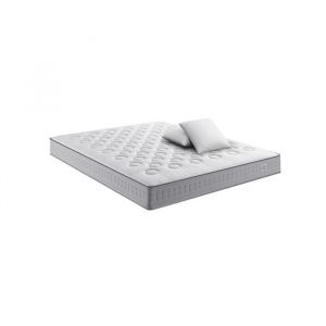 Matelas INITIAL 140x190 -SIMMONS - ressorts ensach&eacute;s ferme H23 + 2 OREILLERS 60x60