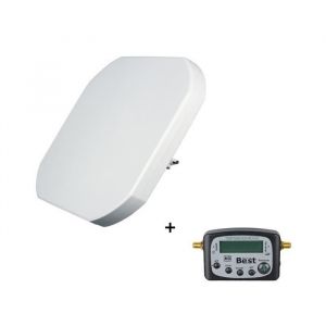 Antenne Sat Plate 40cm – OPTEX OPT 270 701270 –  Pointeur Sat Inclus, Gain 34dBi à 12,4GHz, Facteur de bruit 0,5dB, 1 sortie sat