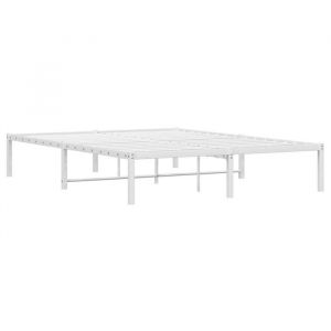 M&eacute;tal Cadre de lit Blanc - BURKE - Pour 2 personnes - 140x190 cm BB849