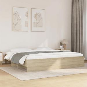 &Mode Lit 2 Personnes - BEWI - Structure de lit Adulte/enfant - sans matelas - ch&ecirc;ne sonoma 180x200cm 14294