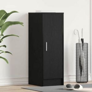 (ON SALE)Meuble &agrave; chaussures - Capacit&eacute; 16 Paires avec &eacute;tag&egrave;re - Ch&ecirc;ne noir - 32x35x92 cmpour Couloir/Vestiaire EU225002