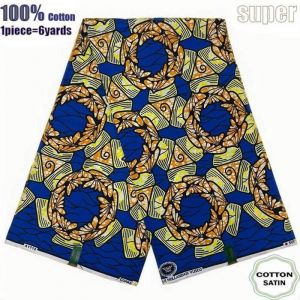 Tissu - Super Wax Fabrics - Hollandais - 6 Yards - Haute Qualité pour Robe de Mariage - Type 036