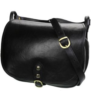 Sac Bandoulière Cuir Western 31x25x15 Noir - OLIVIA - Sacs À Main Femme
