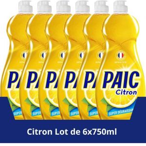 Paic Liquide Vaisselle Citron &ndash; Nettoie - D&eacute;graisse &ndash; 750ml &ndash; Lot de 6