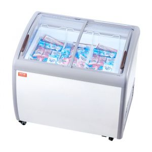 Vitrine Réfrigérée à Crème Glacée Commerciale-VEVOR-Comptoir à Glace 264 L-2 Portes Coulissantes en Verre Roulettes Verrouillables