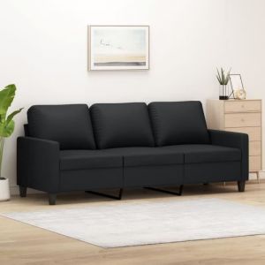 Canapé scandinave de relaxation MVS - Canapé à 3 places Noir 180 cm Similicuir302 Kg