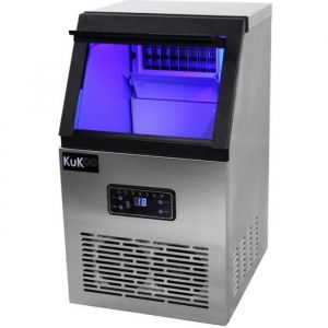 Machine à Glaçons Professionnelle en Inox pour Restaurants Bars et Salon de Thé 40kg de Glaçons en 24h Broyeur à glace pilée