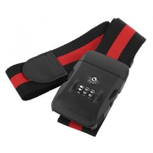 Fdit serrure à combinaison TSA Sangle de bagage sangles croisées ceinture de valise de voyage TSA serrure à combinaison (noir +