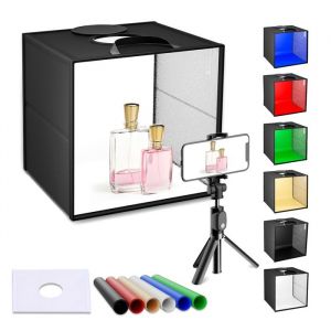 TTLIFE Studio Photo Box Portable 40cm Boîte à Lumière Pliable120pcs LED Lumière Réglable Box Photo 3 Couleurs Température Variable