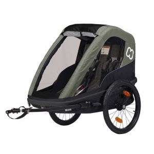Remorque v&eacute;lo Hamax Avenida - vert olive - pour adulte - garantie 2 ans