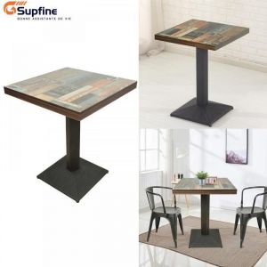 SUPFINE Table de Salle &agrave; Manger Vintage Carr&eacute;e pour Bar et Cuisine Restaurant pour 2-3 Personnes 60 X 60 X 75cm