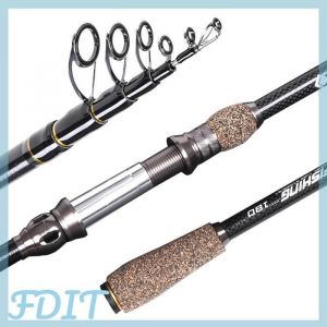 GOTOTOP canne &agrave; p&ecirc;che en carbone Canne &agrave; p&ecirc;che t&eacute;lescopique ultral&eacute;g&egrave;re en carbone de 1.8m/2.1m/2.4m/2.7m canne &agrave; sport materiel