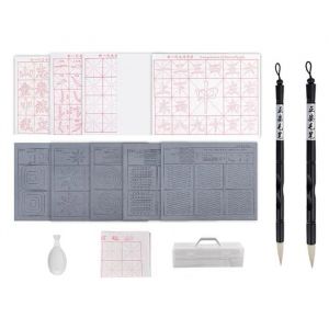 Lot de 15 Pinceaux de Calligraphie Chinoise Papier &agrave; Eau Tissu Magique Kits de Calligraphie R&eacute;inscriptibles pour D&eacute;butants