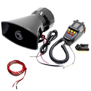 YIYIDA sirène de voiture klaxon alarme de voiture Corne haut-parleur de son durgence 12V 80W de sirène