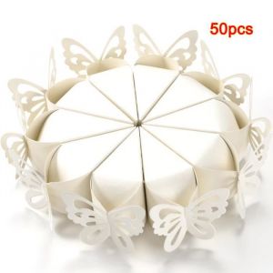 50x Boite a Dragee Papillon Decoration Mariage Bapteme Fete Naissance blanc