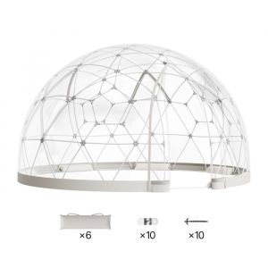Tente &agrave; Bulles D&ocirc;me Transparente 29 x 17 m-Duoku-Tente Igloo de Jardin Durable-Capacit&eacute; 2 &agrave; 4 Personnes-avec Fen&ecirc;tres-Ext&eacute;rieur