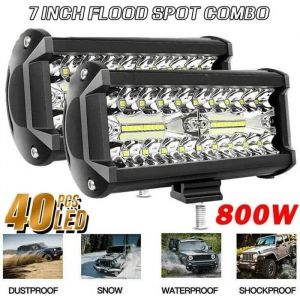 2PCS 800W Phare de Travail Carre a Leds DC 9V-30V Quad Camion Bateau Tracteur Offroad Imperm&eacute;able