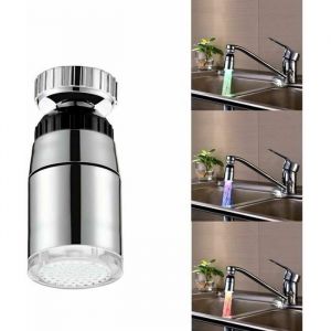Embout Robinet Deau LED Lumire vier Lavabo Sonde Temprature Mousseur Faucet Salle De Bains - 3 couleurs couleurs multiple Largeight