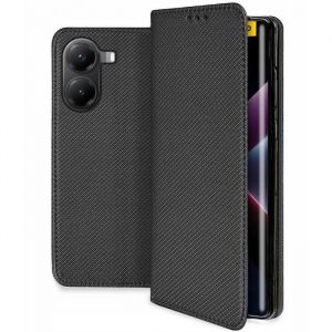 Housse etui portefeuille avec coque interieure en silicone pour Xiaomi Poco X7 Pro 5G + verre trempe - NOIR MAGNET