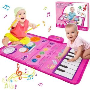 Jouet Bebe Enfant 1 2 3 Ans Tapis Musical B&eacute;b&eacute; Cadeau Jouet Fille 1-5 Ans Cadeau Jeux Enfant 1-5 Ans Cadeau Piano Cadeaux Noel Rose