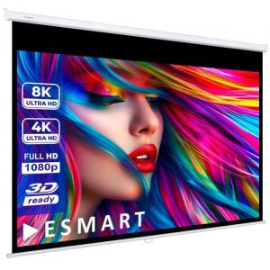 ESMART Professionnel MIROLO Toile pour store enrouleur 259 x 162 cm (120) 16:10  &Eacute;cran de projecteur home cin&eacute;ma &eacute;cran Rollo LCD