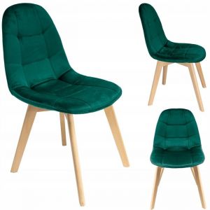Chaise verte COLIN (jeu de pieds + vis)