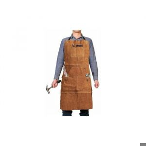 Tablier de Soudeur Anti-Chaleur avec 6 Poches - Cuir Renforcé Réglable M-XXL pour Atelier/Menuiserie