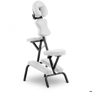Chaise de Massage Assis Pliante Pliable Portative Table Professionnelle PHYSA MONTPELLIER WHITE (Acier. PVC. Capacité 130 kg.