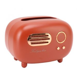 Bo&icirc;te &agrave; mouchoirs - SURENHAP - Radio r&eacute;tro - Plastique - Rouge - D&eacute;coration moderne