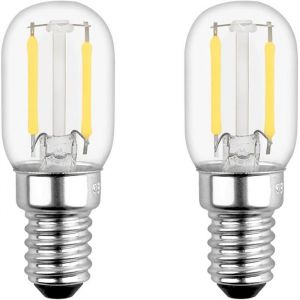 Ampoule LED E14 1W pour Refrigerateur T22 &Eacute;quivalent 15W E14 Incandescent Blanc Chaud 2700K 230V Petit LED E14 lot de 2