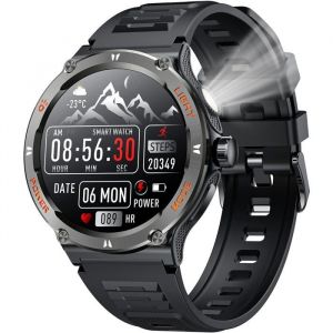 Montre Connect&eacute;e Homme Smartwatch Sport: Bluetooth Appel 1.53 Hd 3Atm &Eacute;tanche Bracelet Connectee Avec Torche Led Boussole Moniteu