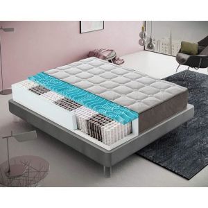 Matelas à ressorts ensachés et memory foam - memory foam 5 cm - orthopédique - résistant - mod hybrid – 160x200